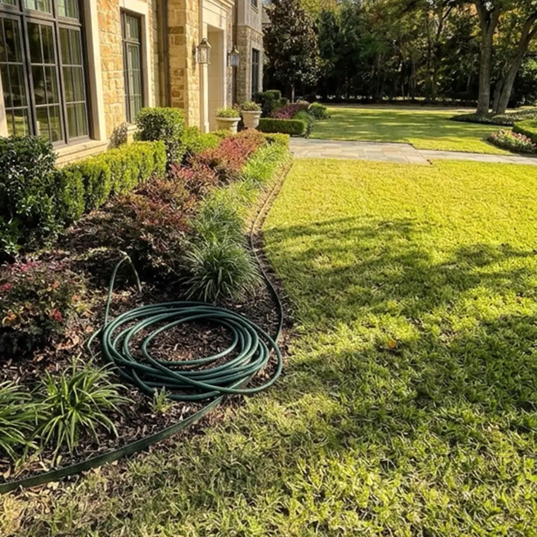 American home yard with green grass